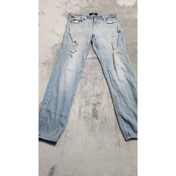 Hollister Men's Size 34X32 Blue Distressed Super Skinny Jeans - Picture 6 of 9